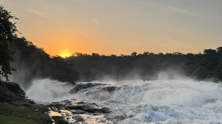 Murchison Falls at sunset on the 10 Days Uganda Primate Safari